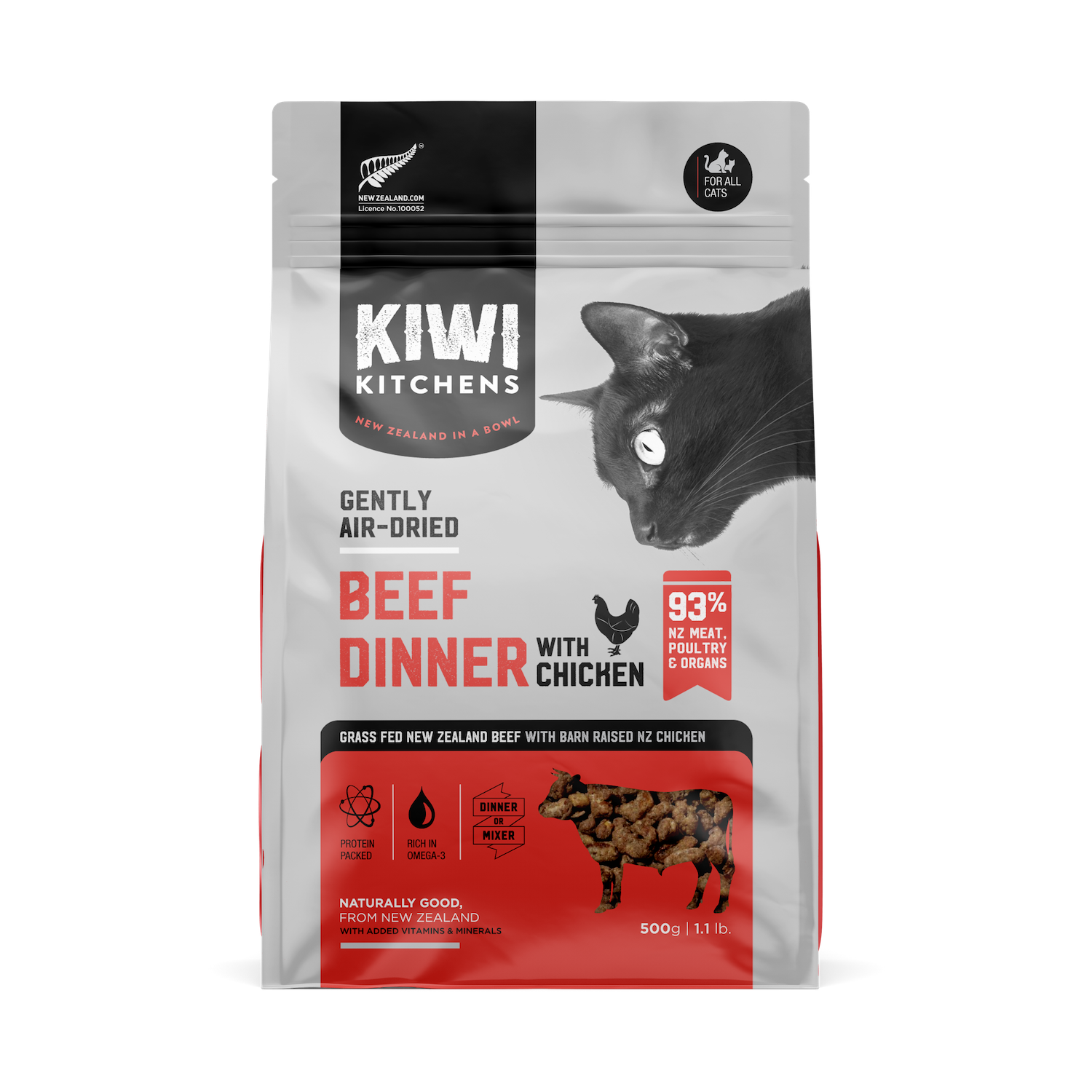 Kiwi Kitchens Gently Air Dried Cat Food Beef With Chicken