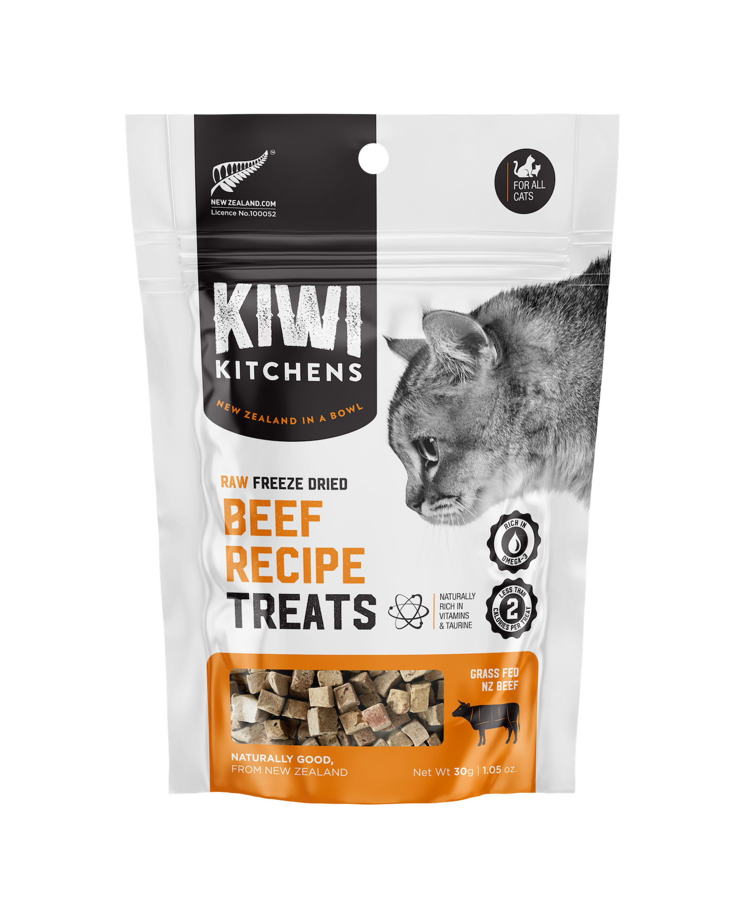 Kiwi Kitchens Raw Freeze Dried Cat Treats - Beef Recipe