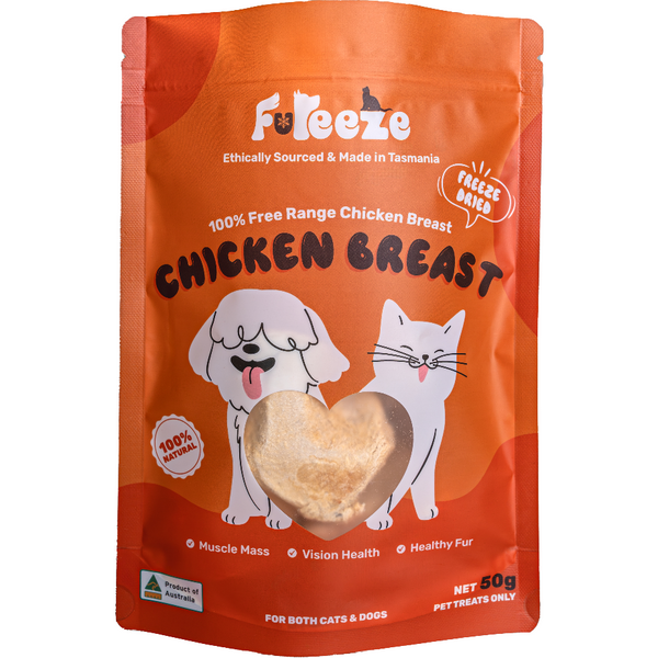 Fureeze Australia Freeze Dried Free Range Chicken Breast  | Cats & Dogs Treat 50g