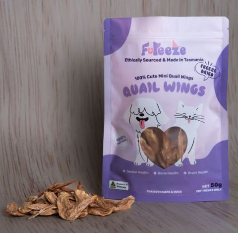 Fureeze Australia Freeze Dried Quail Wings Cats & Dogs Treat 50g