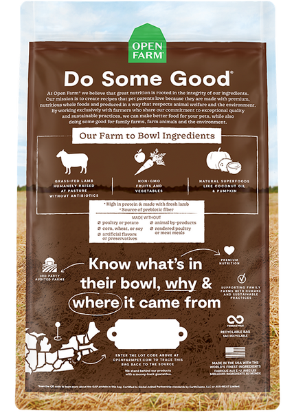 OPEN FARM Pasture-Raised Lamb Dry Dog Food