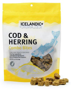 ICELANDIC+ Cod & Herring Combo Bites Fish Dog Treat 3.52-oz Bag 冰島鱈魚和鯡魚粒狗小食3.52安士